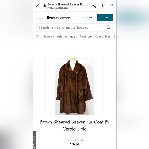 Genuine Green Sheared Beaver Swing Coat - Picture 10 of 10